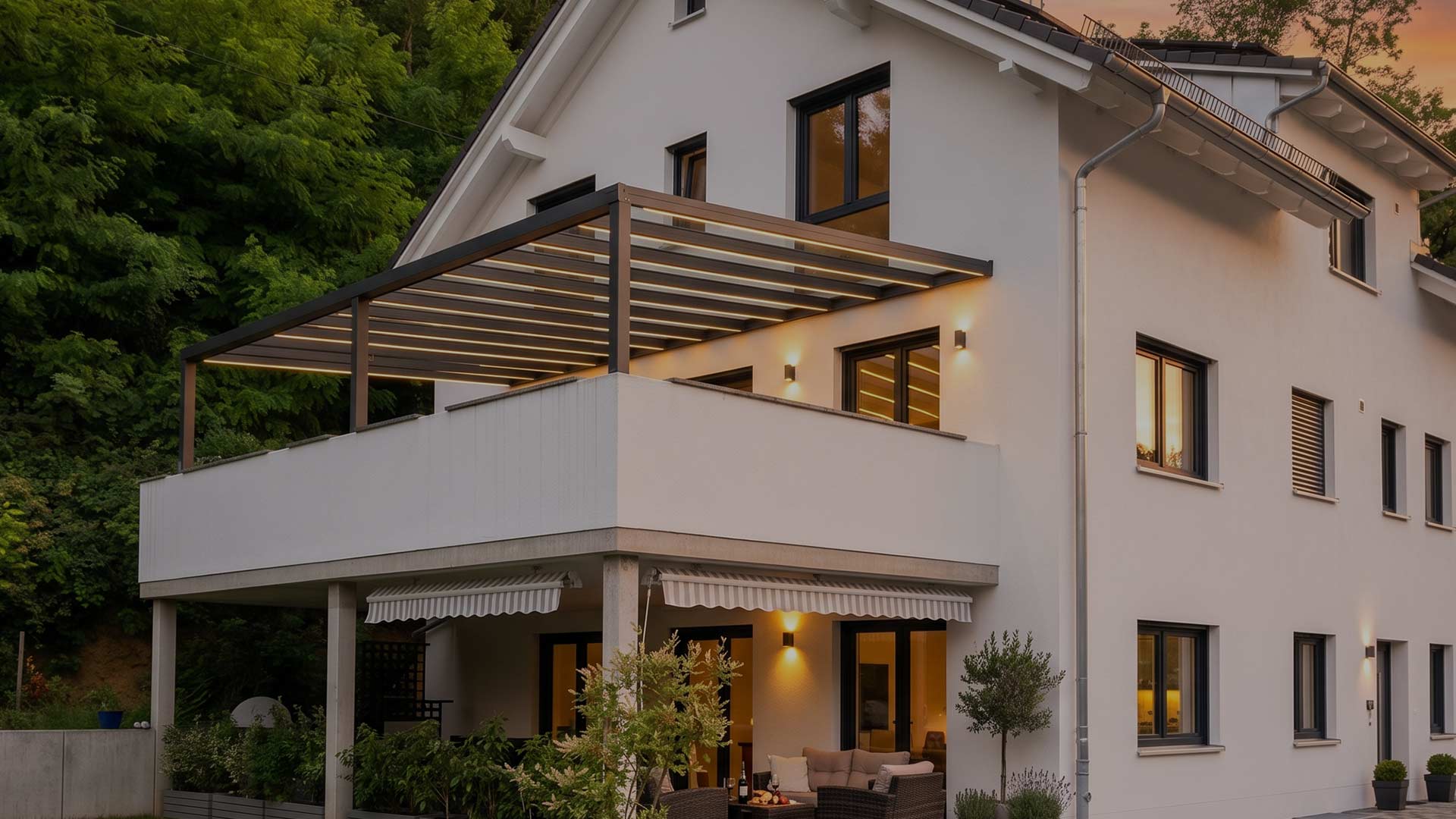 Ehrenkirchen Bau einer Balkon Überdachung 4
