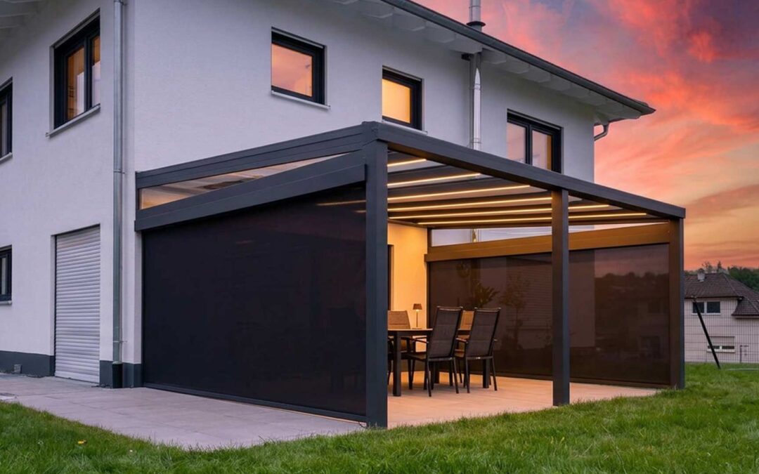 Terrassenüberdachung mit Seitenmarkisen in Jungingen