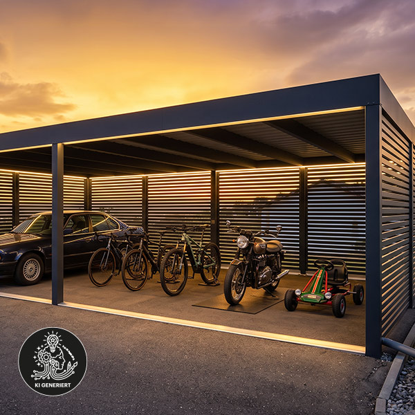 Doppelcarport mit Seitenschutz in Hettingen 2